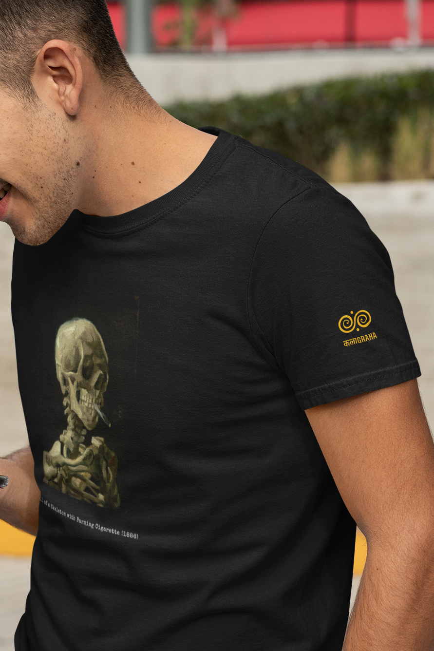 Skeleton with Cigarette – “Art is to Console” Tee