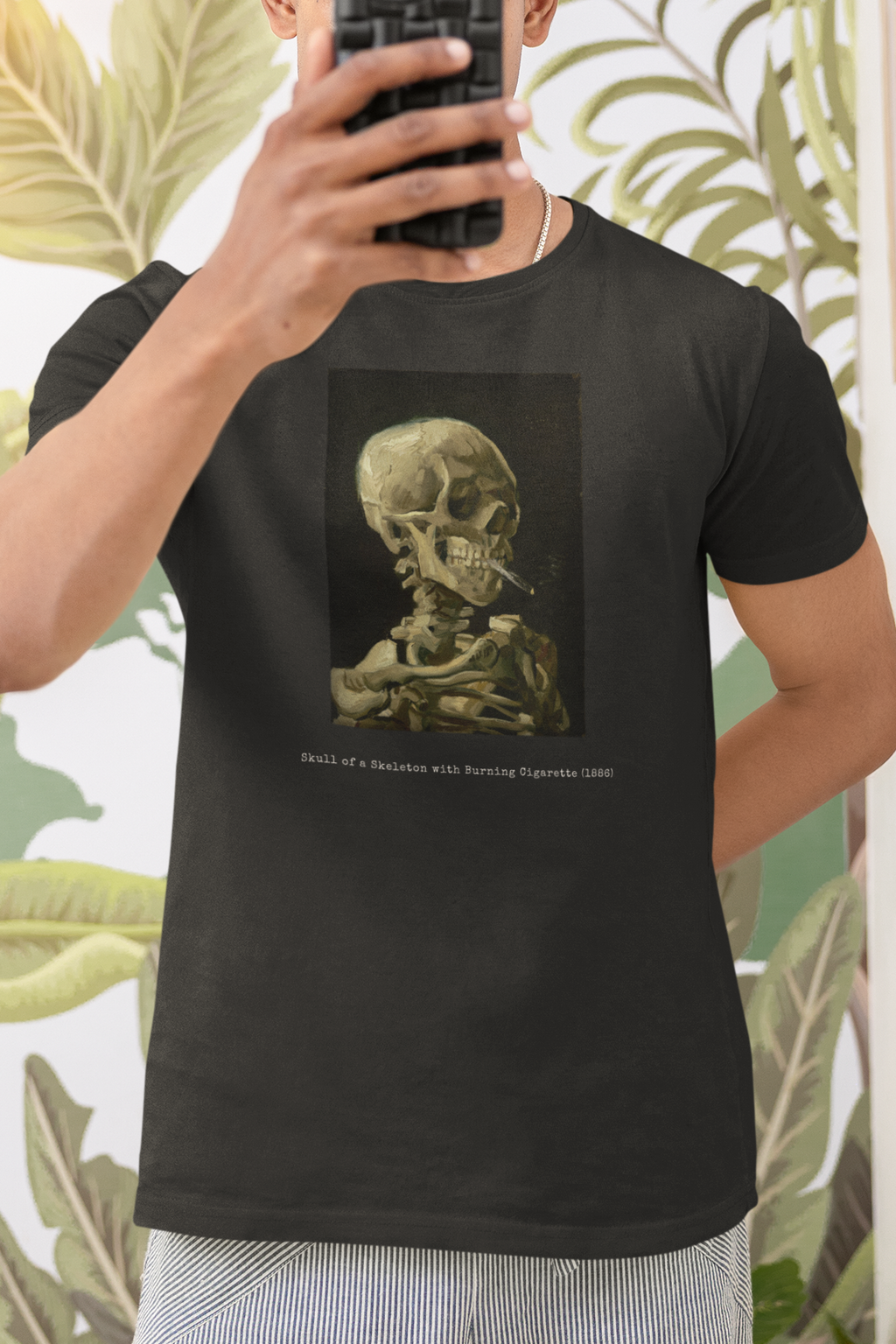 Skeleton with Cigarette – “Art is to Console” Tee