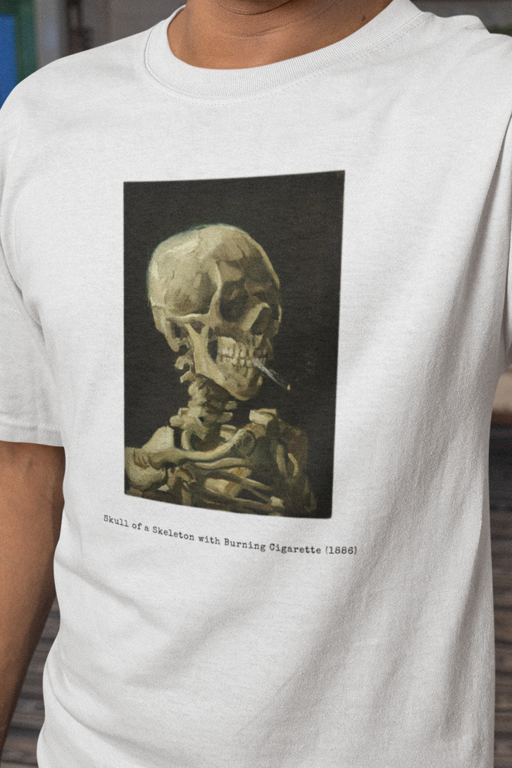 Skeleton with Cigarette – “Art is to Console” Tee