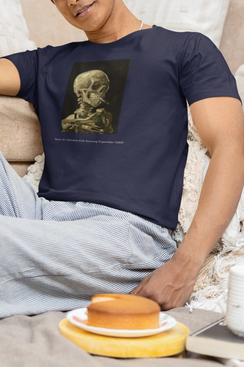 Skeleton with Cigarette – “Art is to Console” Tee